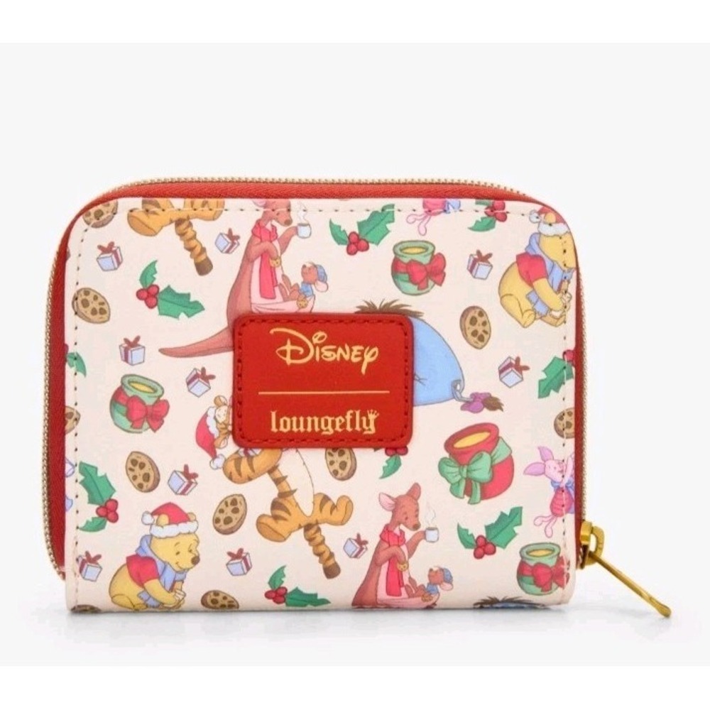 NWT Loungefly Disney Winnie The Pooh Friends Milk & Cookies Holiday Zip Wallet‎ - Picture 3 of 4